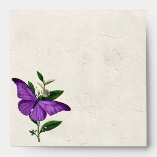 Chic Vintage Purple Butterfly Wedding Envelope