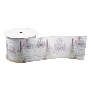 Chic vintage purple chandelier paris eiffel tower satin ribbon