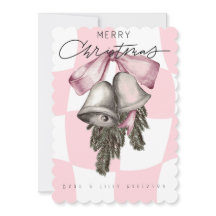 Chic Vintage Retro Christmas Pink Plaid