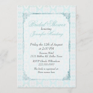Chic Vintage Shabby Lace Custom Bridal Shower Invitation