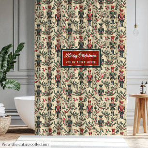 Chic vintage watercolor muted colours Christmas Shower Curtain