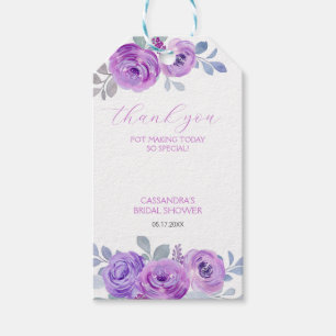 Chic Violet Rose Greenery Floral Bridal Shower  Gift Tags