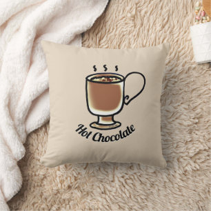 Chic Warm Beige Coffee Bar Hot Chocolate Cushion