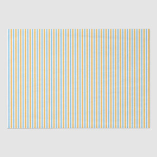 Chic Warm Yellow and Sky Blue Stripes Tissue Paper
