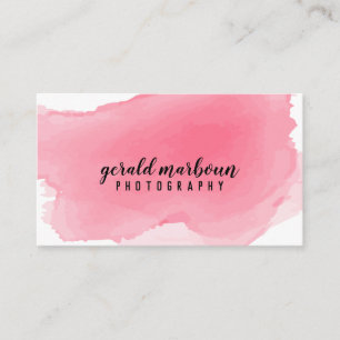 Chic Wash Bright Pink Watercolor Business Card