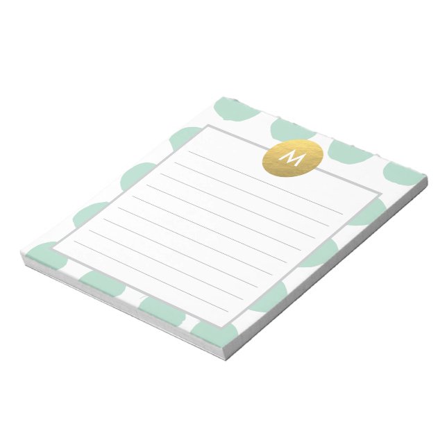 Chic Watercolor and Gold Monogram Min Notepad (Rotated)