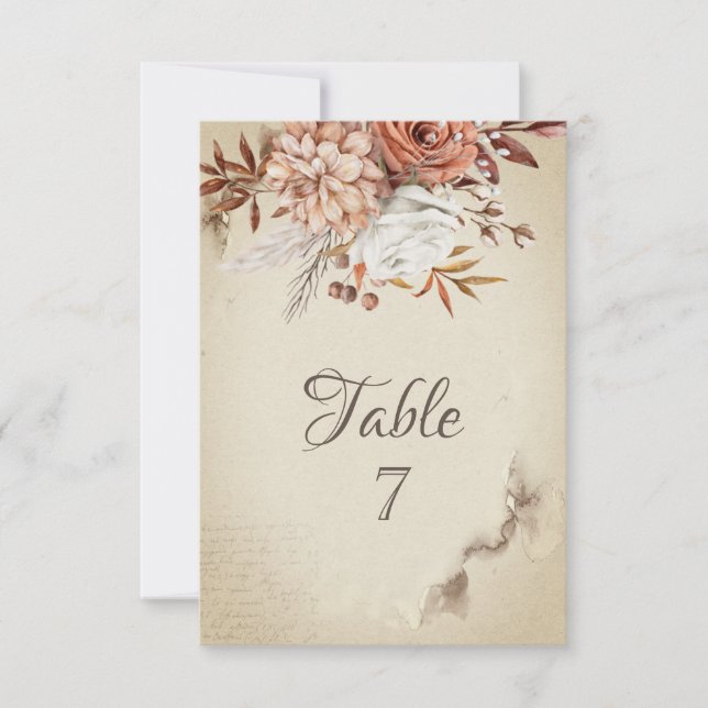 Chic Watercolor Autumn Flowers  Invitation (Front)