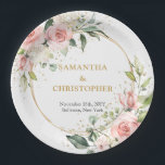 Chic watercolor blush flowers eucalyptus gold paper plate<br><div class="desc">How lovely are these chic watercolor blush flowers eucalyptus gold Paper Plates! They bring a touch of elegance and sophistication to any event or gathering. The delicate watercolor blush flowers, combined with the fresh eucalyptus and hints of gold, create a charming aesthetic that is sure to impress your guests. Perfect...</div>