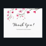 Chic watercolor Cherry Blossom Wedding Thank You Postcard<br><div class="desc">Using the delicate art of watercolors, cherry blossoms dance around this elegant and modern 'Thank you" card. This card is part of a Wedding Suite collection, we made it easy for our brides to keep their wedding consistent and on point. (Fully customisable). Please contact us if there's an element we...</div>
