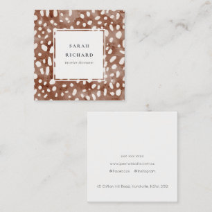 Chic Watercolor Deer Animal Pattern Professional Square Business Card