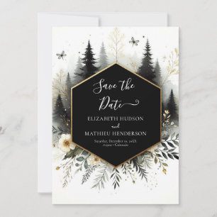 Chic Watercolor Enchanted Forest Wedding Save The Date
