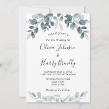 Chic Watercolor Eucalyptus Bloom Wedding