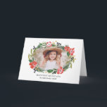 Chic Watercolor Floral Holiday Photo<br><div class="desc">Make a stunning statement this holiday season with this elegant and modern folded holiday card design featuring hand-painted watercolor florals and sprigs that showcases your photo. See our shop for more pieces in this design!</div>