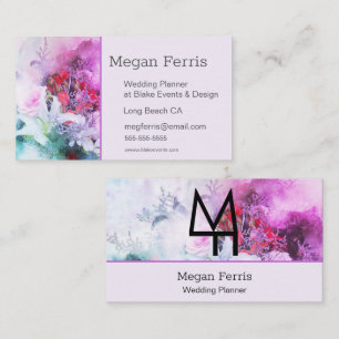 Chic Watercolor Floral Mini Business Card