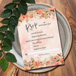 Chic Watercolor Floral RSVP Card