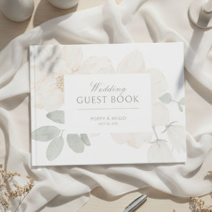 Chic Watercolor Floral Wedding Guest Book
