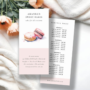 Chic Watercolor French Macarons Bakery Menu 