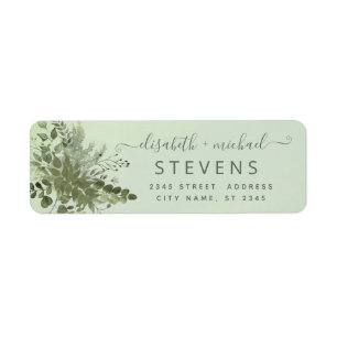 Chic watercolor greenery eucalyptus couple script
