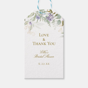 Chic Watercolor Greenery Wedding Bridal Shower Gift Tags