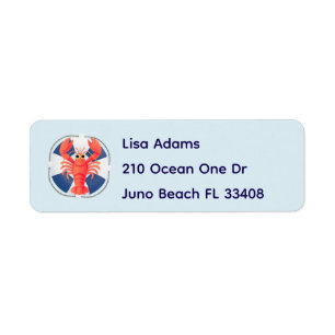 Chic Watercolor Lobster & Lifebuoy Birthday