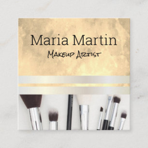 Chic Watercolor Makeup Artist Makeup Set Square Business Card
