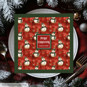 Chic Watercolor Merry Christmas Holiday Napkins