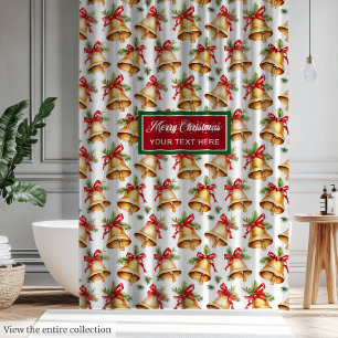 Chic watercolor red and green Christmas curtain