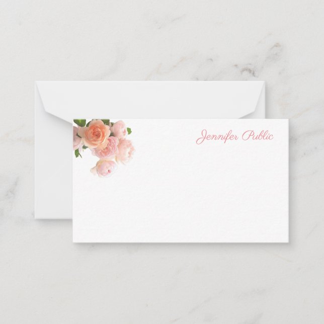 Chic Watercolor Roses Pastel Colours Template Flat (Front)