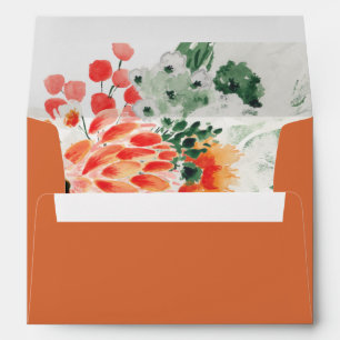 Chic Watercolor Wildflowers Floral Return Address Envelope