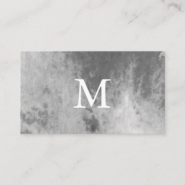 Chic Watercolor with Monogram Business Card (Front)