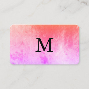 Chic Watercolor with Monogram Business Card