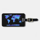 Chic Watercolor World Map Custom Monogram