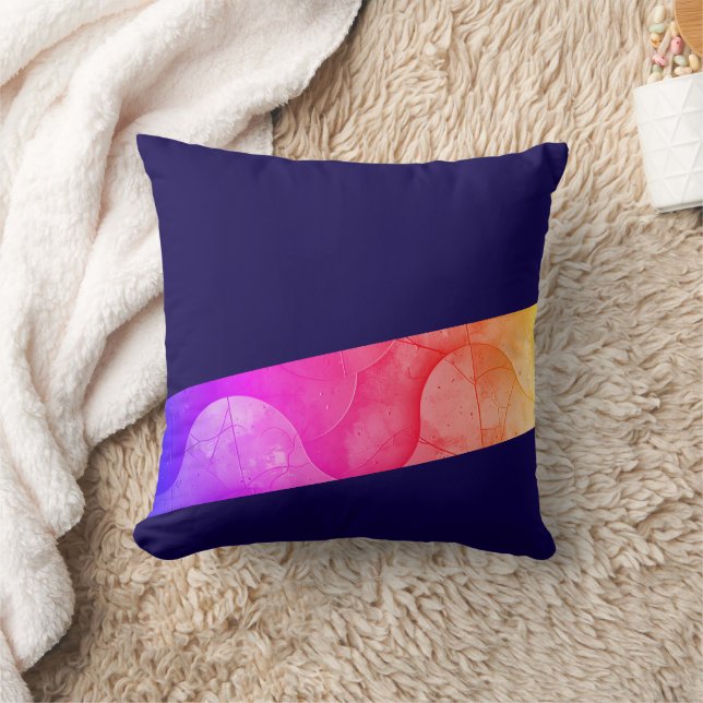 Chic Waves: Colourful Decorative Pillow (Blanket)