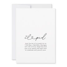 Chic We Eloped Script Heart Wedding Photo Card