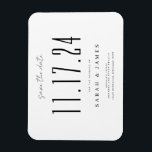 Chic Wedding Date Non-Photo Save The Date Magnet<br><div class="desc">A simple modern save the date card. Personalise this chic black and white design to have your wedding date,  names and details.</div>
