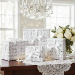 Chic Wedding Day Gift Wrap<br><div class="desc">Elevate your gifts with classic charm using this timeless wedding icon wrapping paper. The sophisticated black-and-white design features a delightful collection of hand-drawn illustrations that capture the romance of a wedding day, including the wedding dress, bells, and champagne. Perfect for wedding gifts, bridal showers, or anniversaries, this elegant paper adds...</div>