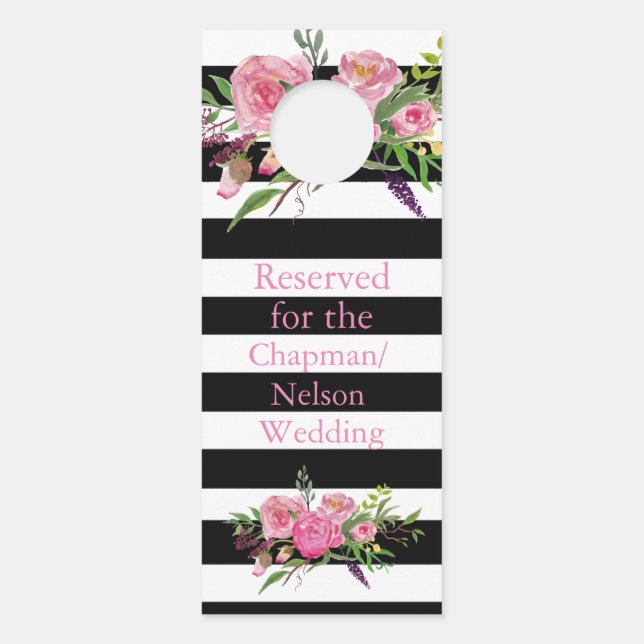 Chic Wedding Guest Reserved Room Sign (Front)