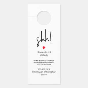 Chic Wedding Guest Shh And Welcome Message Door Hanger