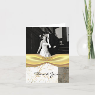 Chic Wedding Photo Thank You Card