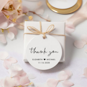 Chic Wedding Reception After Party Thank You Favour Tags