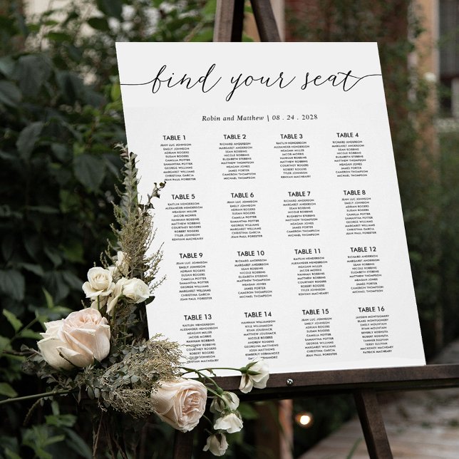 Chic Wedding Reception Seating Chart Sign (Creator Uploaded)