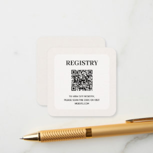 Chic Wedding Registry QR Code Enclosure Card