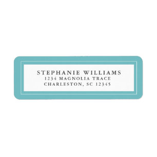 Chic Wedding RSVP Aqua Blue Green Return Addres