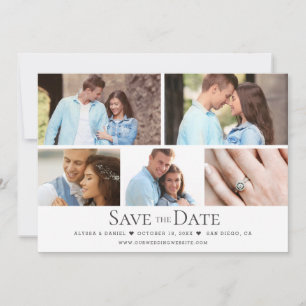 Chic Wedding Save the date Custom Photo Grid  Invitation