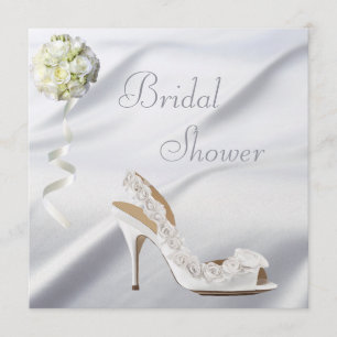 Chic Wedding Shoe & Bouquet Bridal Shower Invitation