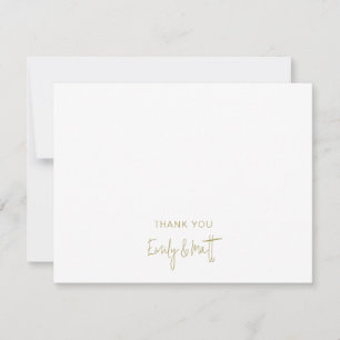 Chic Wedding Thank You White Flat Note Card