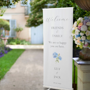 Chic Welcome Hydrangea Wedding Event Sign