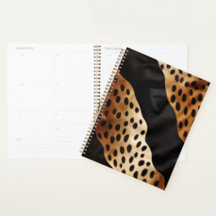 Chic Western Black Brown Cowhide Planner
