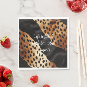 Chic Western Brown Black Cowhide Napkin