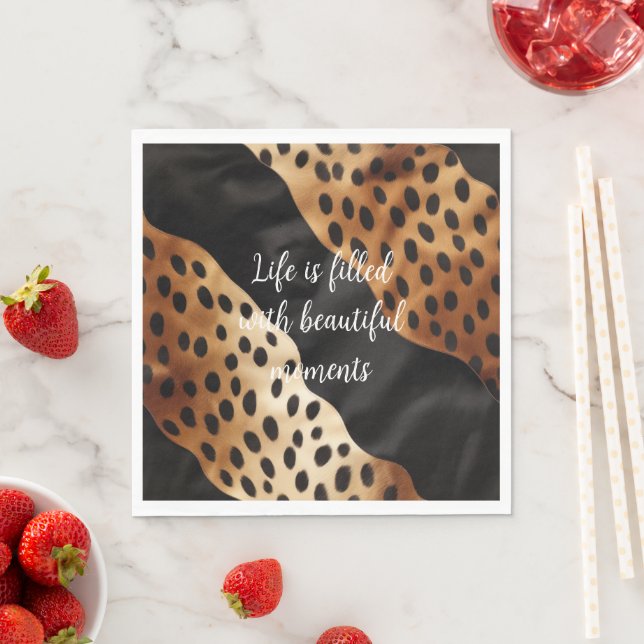 Chic Western Brown Black Cowhide Napkin (Insitu)